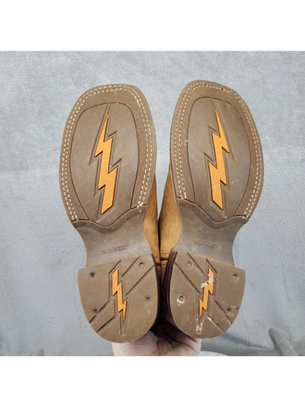 Old West Shoes Boys Size 4.5 Brown Leather Western Cowboy Boots *Read*